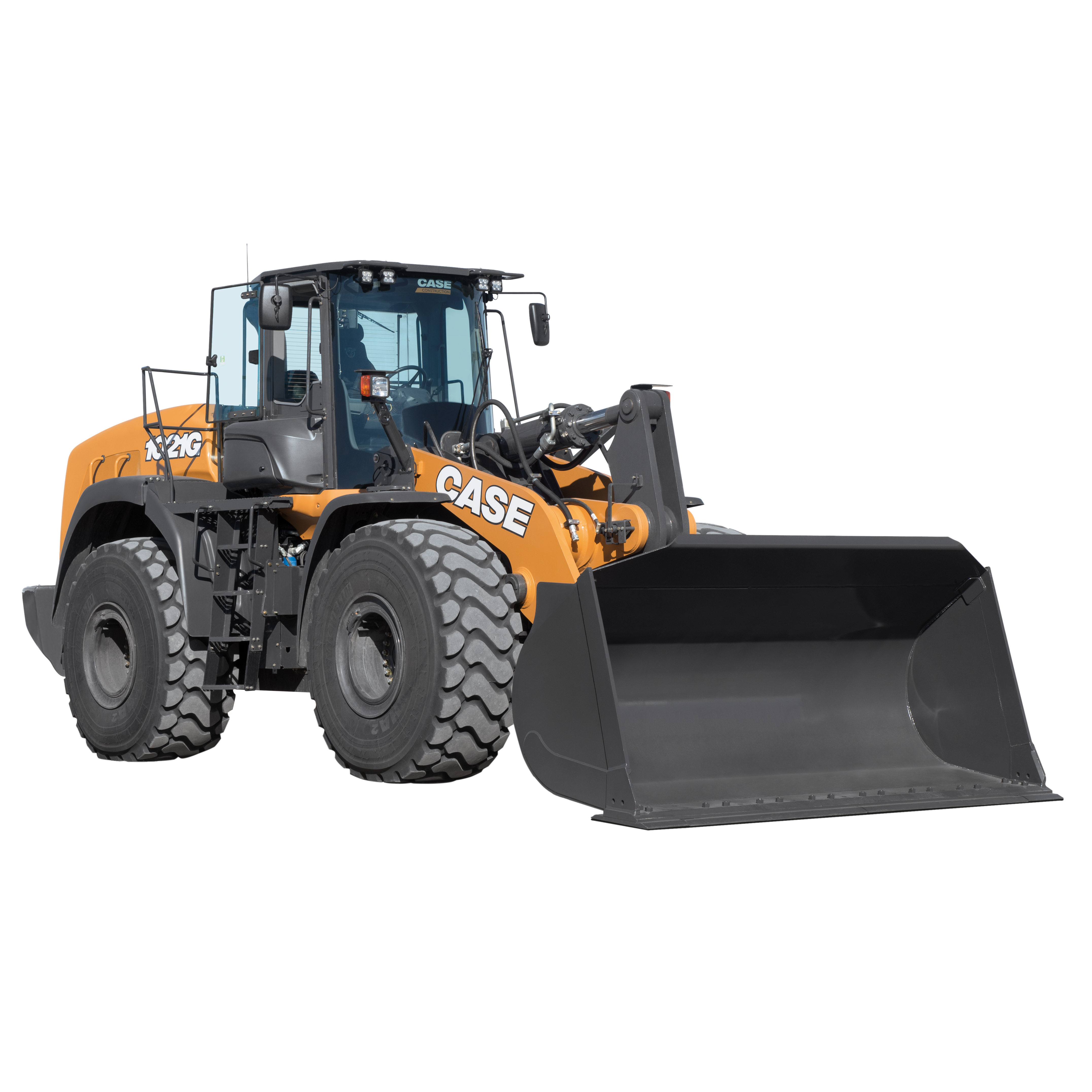 Orange and black Case wheel loader