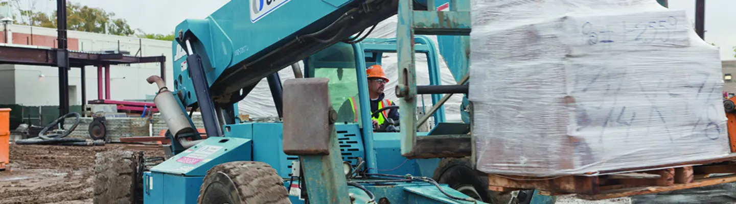 forklift carrying material
