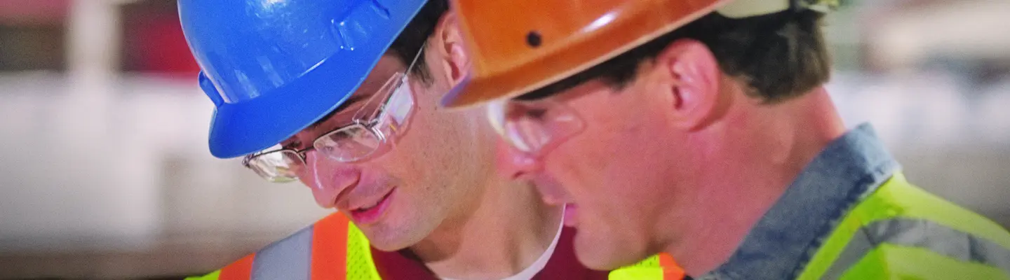 construction workers talking