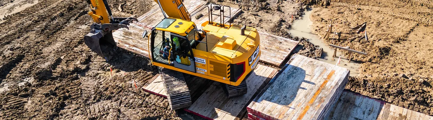 Heavy Equipment on mats