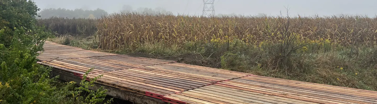 Ground protection matting on a jobsite