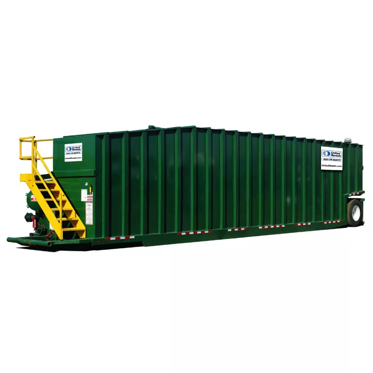 green tank with yellow railing