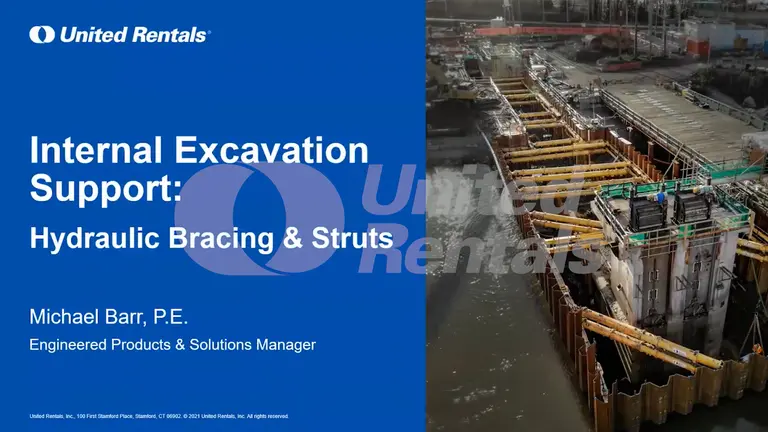 Internal Excavation Support Hydraulic Bracing and Struts