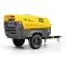 Yellow Atlas Copco towable air compressor