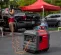 Red and black HONDA 3,000-3,400 W Portable Generator, Gas