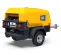 Yellow and gray Atlas Copco diesel powered compressor
