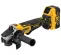 Yellow and black and silver DEWALT Angle Grinder, 4-1/2 in., Cordless, Electric Powered