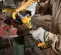 Yellow and black and silver DEWALT Angle Grinder, 4-1/2 in., Cordless, Electric Powered