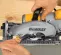 Yellow and gray and black DEWALT Circular Saw, 7-1/4 in., Worm Drive, Electric Powered