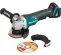 Green and black and silver  MAKITA Angle Grinder, 4-1/2 in., Cordless, Electric Powered