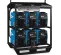 Blue and black MILLERELEC Welder Rack, 350 Amps, 4 Pack