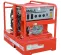 Red and gray MULTIQUIP 9,600-9,900 W Portable Generator, Gas