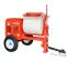 Red and white MULTIQUIP Mortar Mixer, 7 cubic ft., Gas Powered