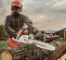 Gray and orange STIHL Chainsaw, 18 in., Gas Powered