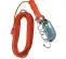 Red and silver SOUTHWIRE Caged Drop Light, 110V, Electric Powered