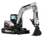White Bobcat Mini Excavator with Reduced Tail Swing