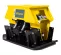 Yellow and black Vibratory Plate Compactor Attachment for Mini Excavator