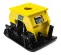 Yellow and black Epiroc Vibratory Plate Compactor Attachment for Backhoe