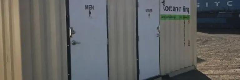 shipping container with two doors