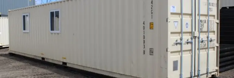 white shipping container
