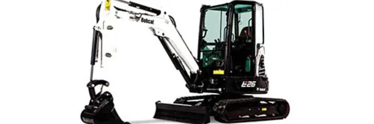 White Bobcat Mini Excavator
