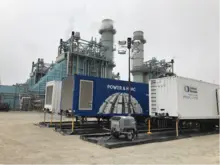 generator trailer outside of power plant