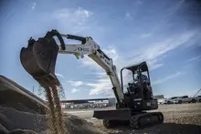 Excavator at job site