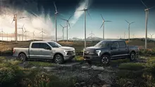 Two Ford EV trucks