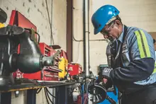 Worker using tools