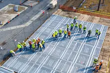 EPZ ground protection matting at a construction site