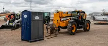 Porta potty on a construction site