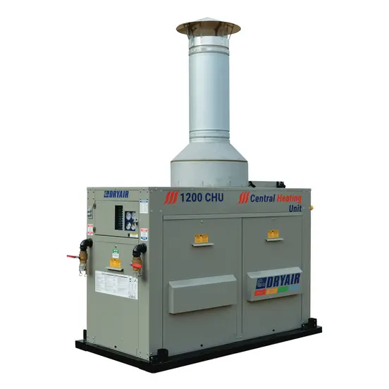 Grey DRYAIR DryAir Hydronic Heater, 1,200,000 BTU, Propane/Natural Gas Dual Fuel