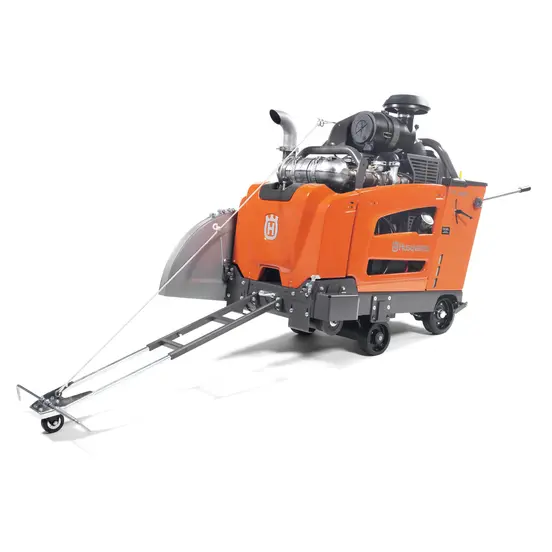 Orange Husqvarna Walk-Behind Concrete Saw