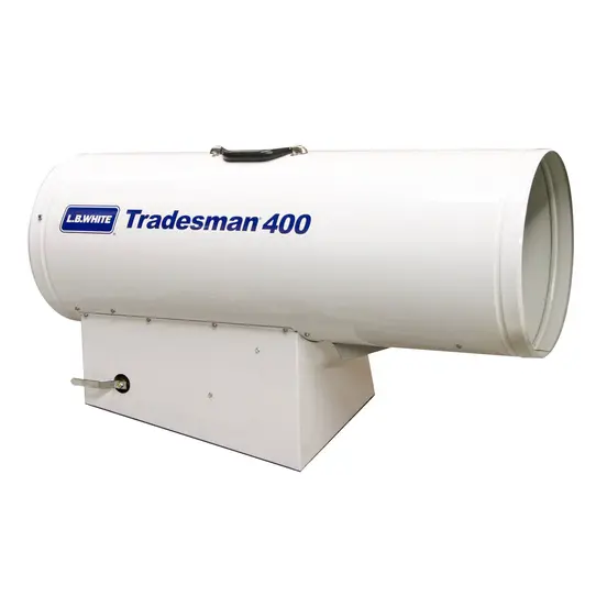 White LBWHITE Direct Heater, 400,000 BTU, Propane/Natural Gas Dual Fuel