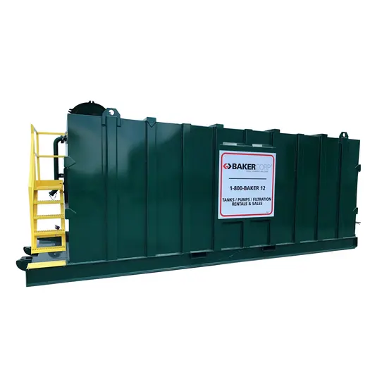 Green and yellow PINNACLE Mini Frac Tank, 8,400 Gal.