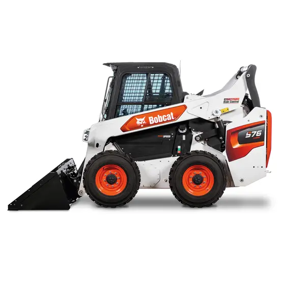 Red and white Bobcat skid steer