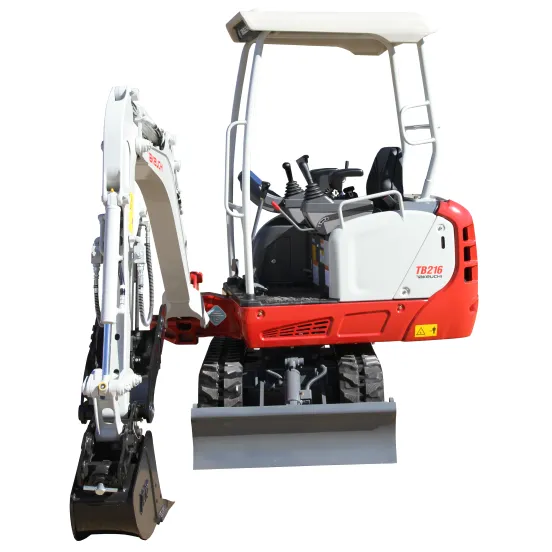 Red, white and gray TAKEUCHI 3,000-3,999 lb. Mini Excavator, Zero Tail Swing