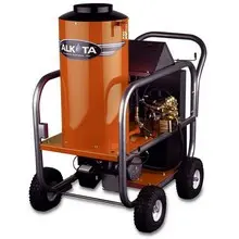 orange pressure washer on wheels product shot